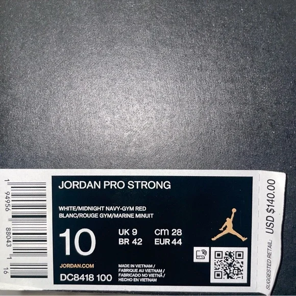 Jordan Pro Strong in White and Midnight Navy - Picture 4 of 6